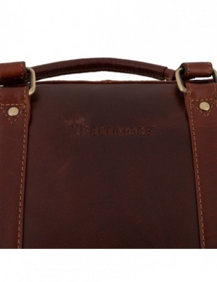 Torba męska skórzana na ramię laptopa duża koniakowa biznesowa Beltimore N06 - zdjęcie 11