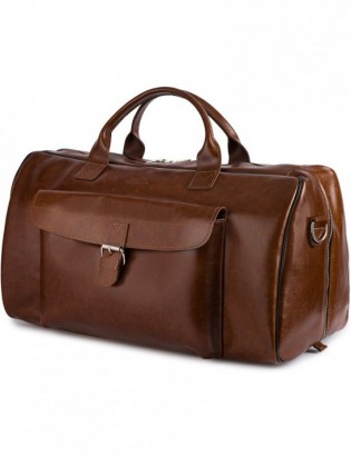 Torba podróżna skórzana weekendowa ekskluzywna brązowa skóra naturalna Beltimore X56 - zdjęcie 1