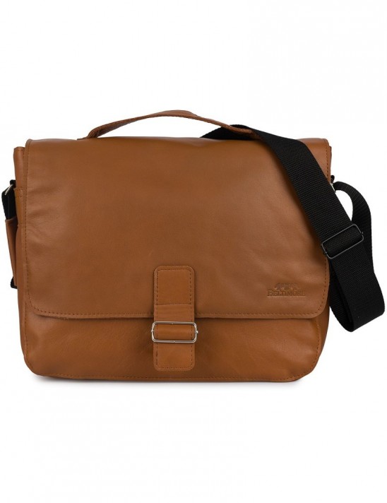 Torba męska na ramię skórzana do pracy Beltimore camel L64