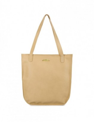 Torebka skórzana duża damska A4 klasyczna na ramię beżowa Beltimore L62 - zdjęcie 1