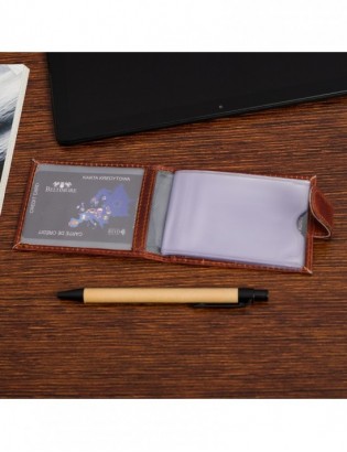 Etui skórzane na dokumenty karty wizytownik RFiD Beltimore koniakowe C86 - zdjęcie 4