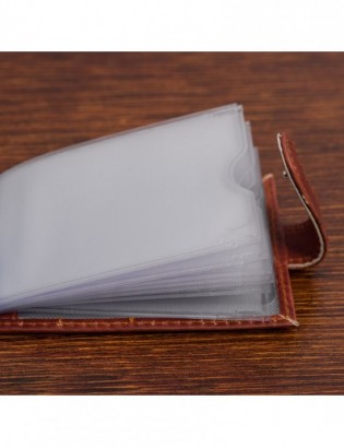 Etui skórzane na dokumenty karty wizytownik RFiD Beltimore koniakowe C86 - zdjęcie 5
