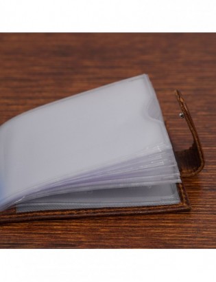 Etui skórzane na dokumenty karty wizytownik RFiD Beltimore ciemny brąz C86 - zdjęcie 5