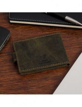 Etui skórzane na dokumenty karty wizytownik RFiD Beltimore khaki C86 - zdjęcie 2