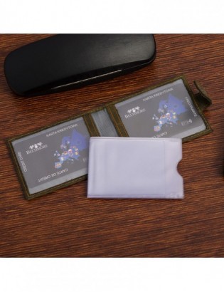 Etui skórzane na dokumenty karty wizytownik RFiD Beltimore khaki C86 - zdjęcie 6