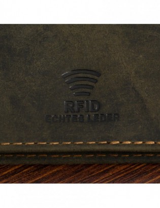 Etui skórzane na dokumenty karty wizytownik RFiD Beltimore khaki C86 - zdjęcie 8