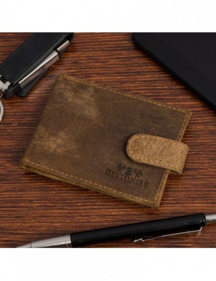 Etui skórzane na dokumenty karty wizytownik RFiD Beltimore vintage jasny brąz C86 - zdjęcie 2