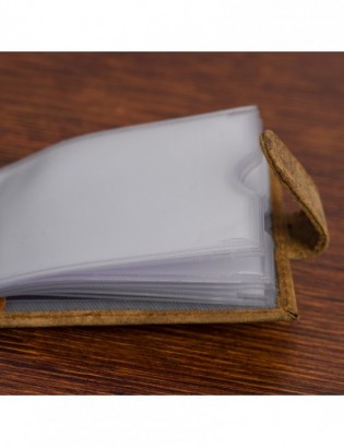 Etui skórzane na dokumenty karty wizytownik RFiD Beltimore vintage jasny brąz C86 - zdjęcie 4