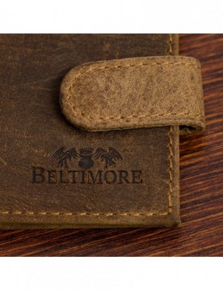 Etui skórzane na dokumenty karty wizytownik RFiD Beltimore vintage jasny brąz C86 - zdjęcie 5
