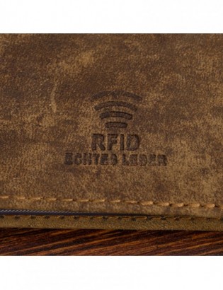 Etui skórzane na dokumenty karty wizytownik RFiD Beltimore vintage jasny brąz C86 - zdjęcie 7