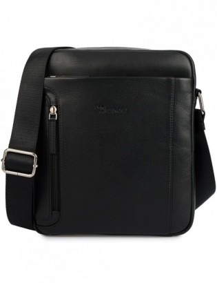Torba męska skórzana na ramię zgrabna elegancka Beltimore czarna N37 - zdjęcie 1