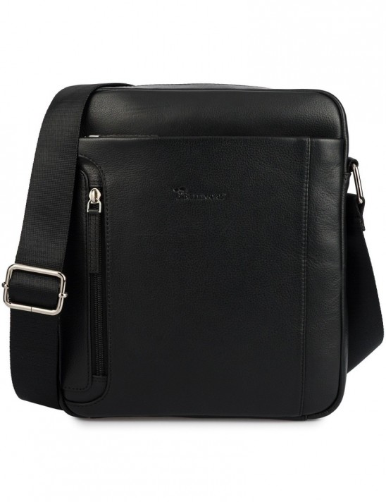Torba męska skórzana na ramię zgrabna elegancka Beltimore czarna N37
