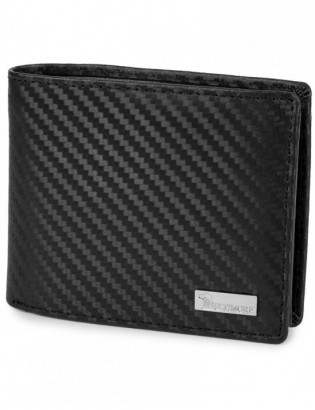 Portfel męski skórzany klasyczny RFiD duży czarny carbon premium Beltimore P01 - zdjęcie 1