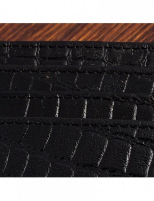 Etui skórzane na dokumenty karty wizytownik Beltimore czarne croco J01 - zdjęcie 6