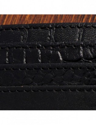 Etui skórzane na dokumenty karty wizytownik Beltimore czarne croco J01 - zdjęcie 7