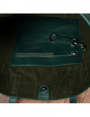 Torebka Damska Shopper Skóra Naturalna Miękka Beltimore zielona  N33 - zdjęcie 5