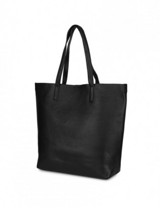 Torebka Damska Shopper Skóra Naturalna Miękka Beltimore czarna N33 - zdjęcie 1