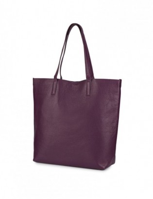 Torebka Damska Shopper Skóra Naturalna Miękka Beltimore fiolet N33 - zdjęcie 1
