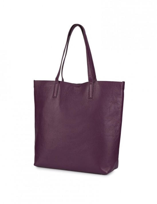 Torebka Damska Shopper Skóra Naturalna Miękka Beltimore fiolet N33