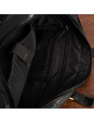 Torba męska skórzana na ramię laptopa duża biznesowa Beltimore czarna N06 - zdjęcie 5