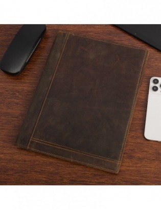 Biwuar Męski Skórzany Aktówka Teczka Biznesowa  Notebook Beltimore brązowy S80 - zdjęcie 3