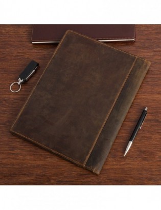 Biwuar Męski Skórzany Aktówka Teczka Biznesowa  Notebook Beltimore brązowy S80 - zdjęcie 4