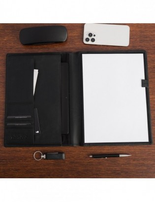 Biwuar Męski Skórzany Aktówka Teczka Biznesowa  Notebook Beltimore czarny S80 - zdjęcie 5