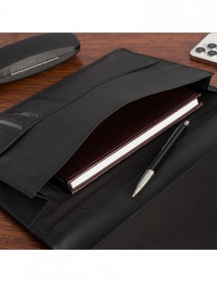 Biwuar Męski Skórzany Aktówka Teczka Biznesowa  Notebook Beltimore czarny S80 - zdjęcie 6
