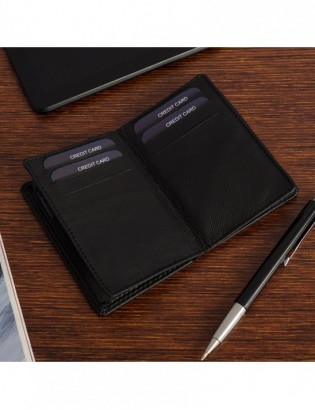 Etui na dokumenty karty granatowe skórzane slim Beltimore G01 - zdjęcie 6