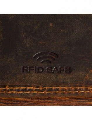 Etui na dokumenty karty skórzane slim RFID Beltimore brązowe G01 - zdjęcie 5