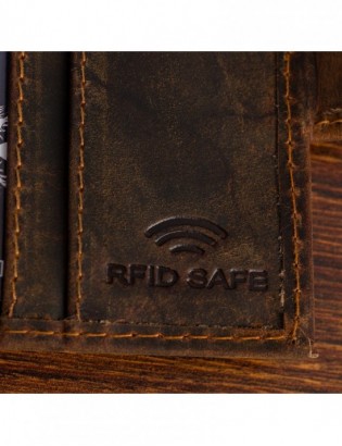 Etui na dokumenty karty skórzane slim RFID Beltimore brązowe G02 - zdjęcie 9