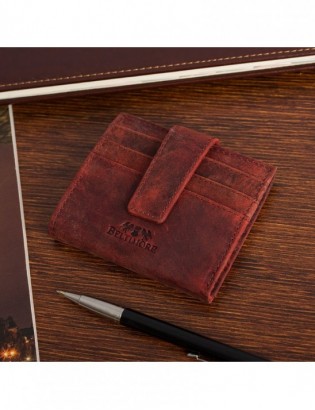 Etui na dokumenty karty skórzane slim RFID Beltimore czerwone G02 - zdjęcie 3