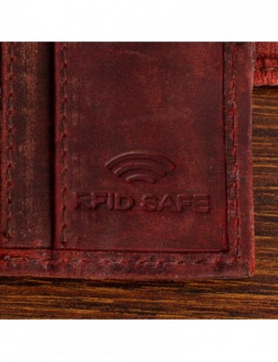 Etui na dokumenty karty skórzane slim RFID Beltimore czerwone G02 - zdjęcie 8