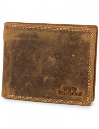 Portfel skórzany męski vintage poziomy klasyczny RFiD Beltimore brązowy S51 - zdjęcie 1