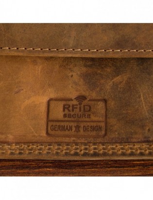 Portfel skórzany męski vintage poziomy klasyczny RFiD Beltimore brązowy S51 - zdjęcie 9