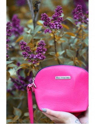 Różowa mała damska torebka skórzana pasek Beltimore N22 - zdjęcie 3