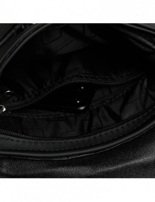Czarna mała męska torba z klapą skóra naturalna beltimore F20 - zdjęcie 5