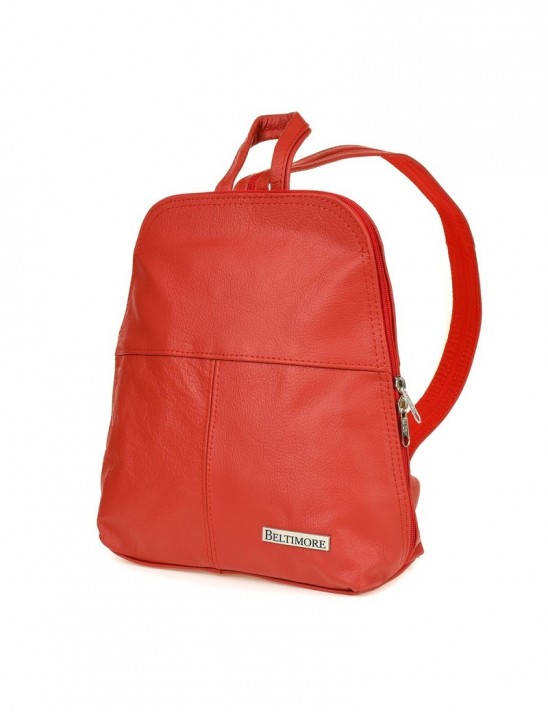 Plecak skórzany czerwona torebka elegancka poręczna Beltimore 021
