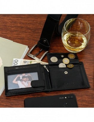 Zestaw męski skórzany premium Beltimore portfel pasek klasyczny U32 - zdjęcie 5
