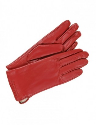 Rękawiczki skórzane damskie czerwone polar l/xl BELTIMORE K25 - zdjęcie 3