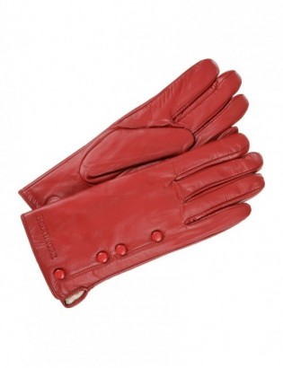 Rękawiczki skórzane damskie czerwone polar l/xl BELTIMORE K26 - zdjęcie 3