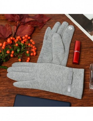 Rękawiczki damskie siwe dotyk polarek BELTIMORE K29 - zdjęcie 3
