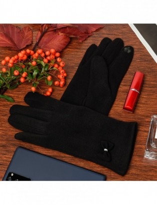 Rękawiczki damskie czarne dotyk polarek BELTIMORE K30 - zdjęcie 2