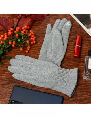 Rękawiczki damskie siwe dotyk polarek BELTIMORE K31 - zdjęcie 2
