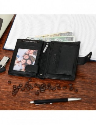 Zestaw męski skórzany portfel pasek duży Beltimore U88 - zdjęcie 9