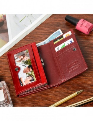 Skórzany portfel rękawiczki damskie zestaw prezent A04K25 - zdjęcie 9