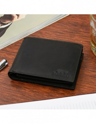 Zestaw męski skórzany portfel poziomy rękawiczki czarne Beltimore T86 - zdjęcie 9