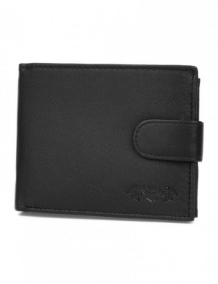 Zestaw męski skórzany portfel poziomy rękawiczki czarne Beltimore T89 - zdjęcie 3