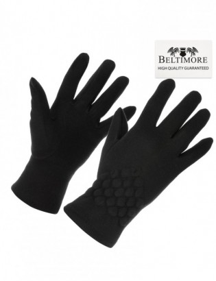 Rękawiczki damskie czarne dotyk polarek BELTIMORE K31 - zdjęcie 1