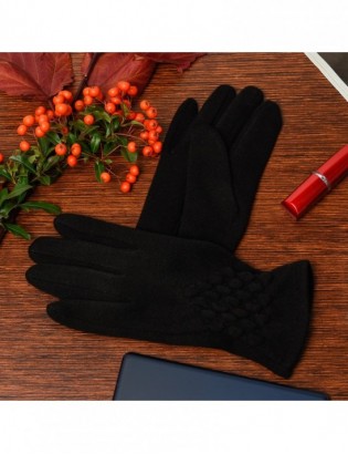 Rękawiczki damskie czarne dotyk polarek BELTIMORE K31 - zdjęcie 2